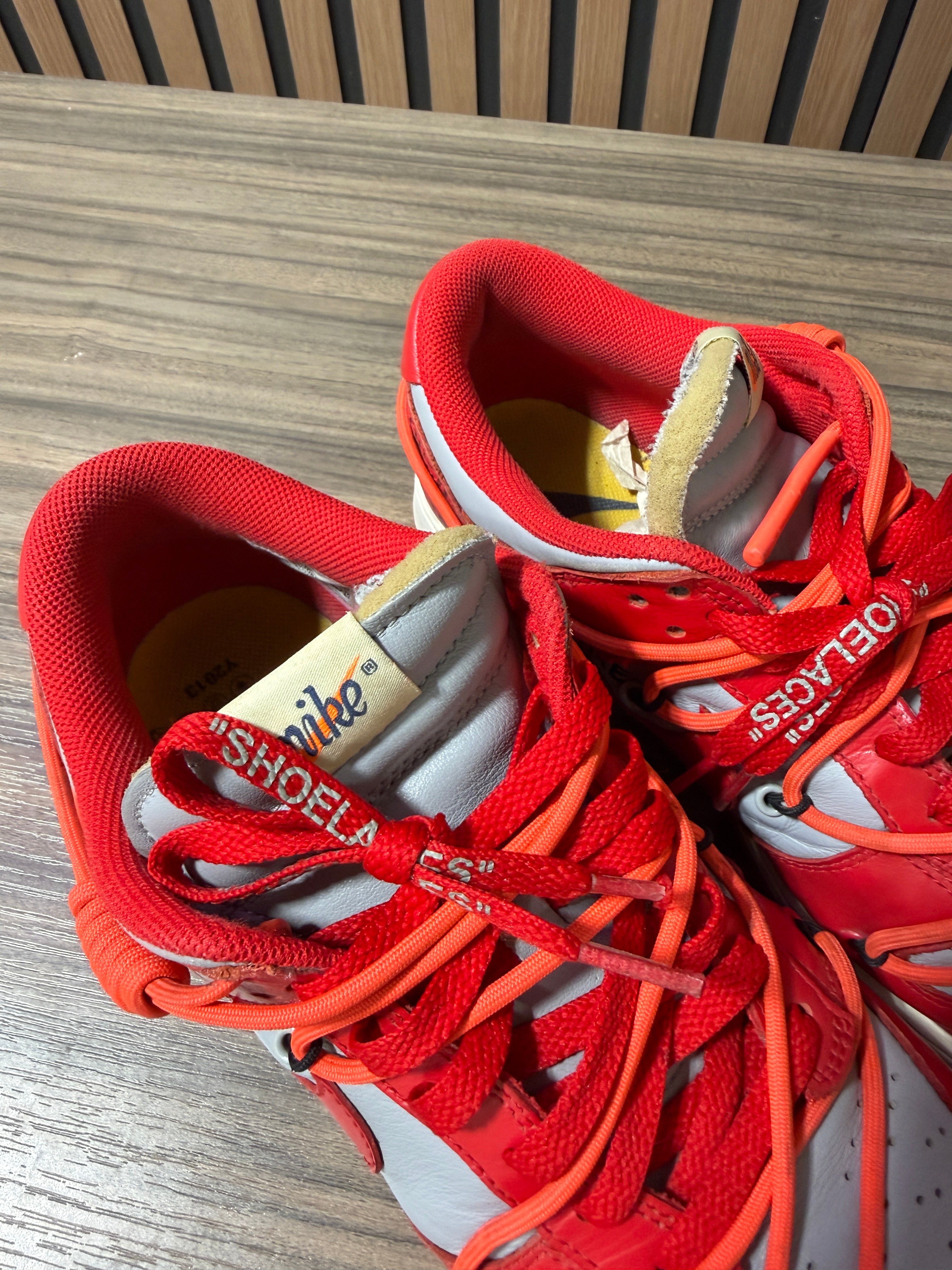 Nike Off-White x Dunk Low 'University Red' NO BOX Sz 9