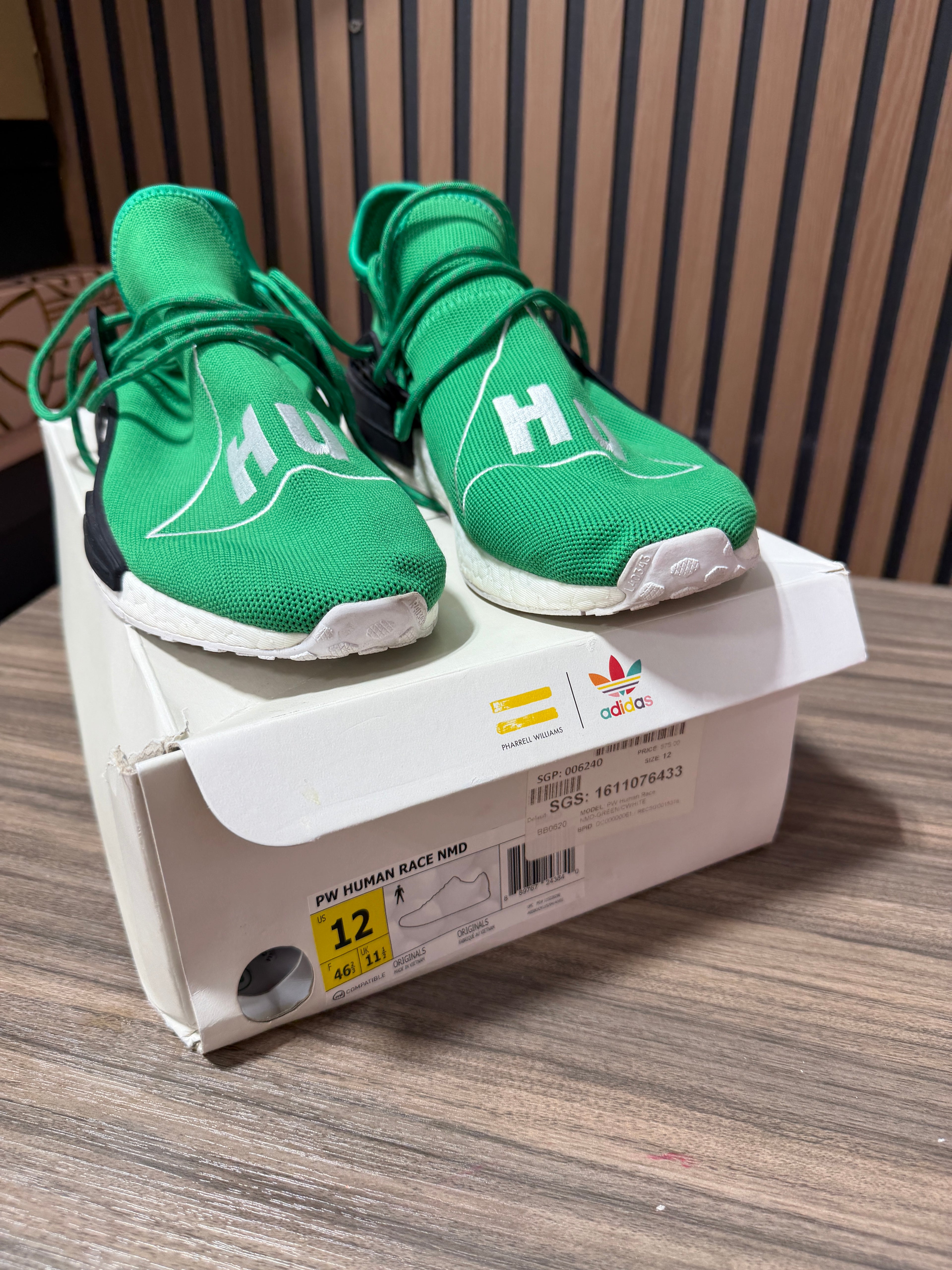 Adidas Pharrell Williams Nmd Human Race Green Sz 12