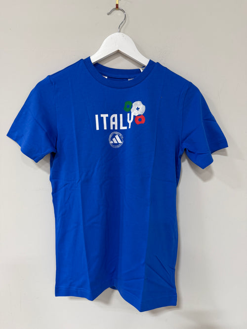 Adidas Italy T-Shirt Youth Size Medium Blue