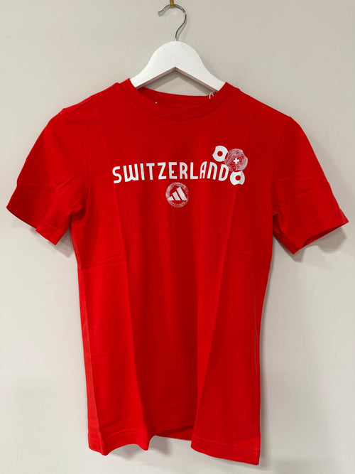 Adidas Switzerland T-Shirt Youth Size Medium Red