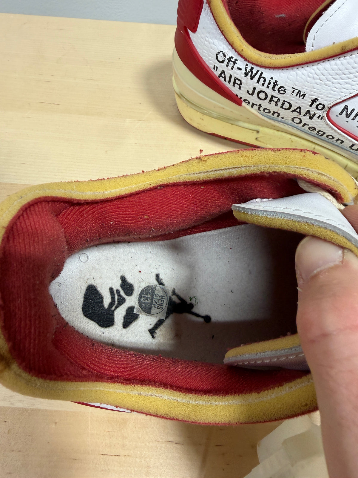 Off-White x Air Jordan 2 Retro Low SP 'White Varsity Red' Sz 13