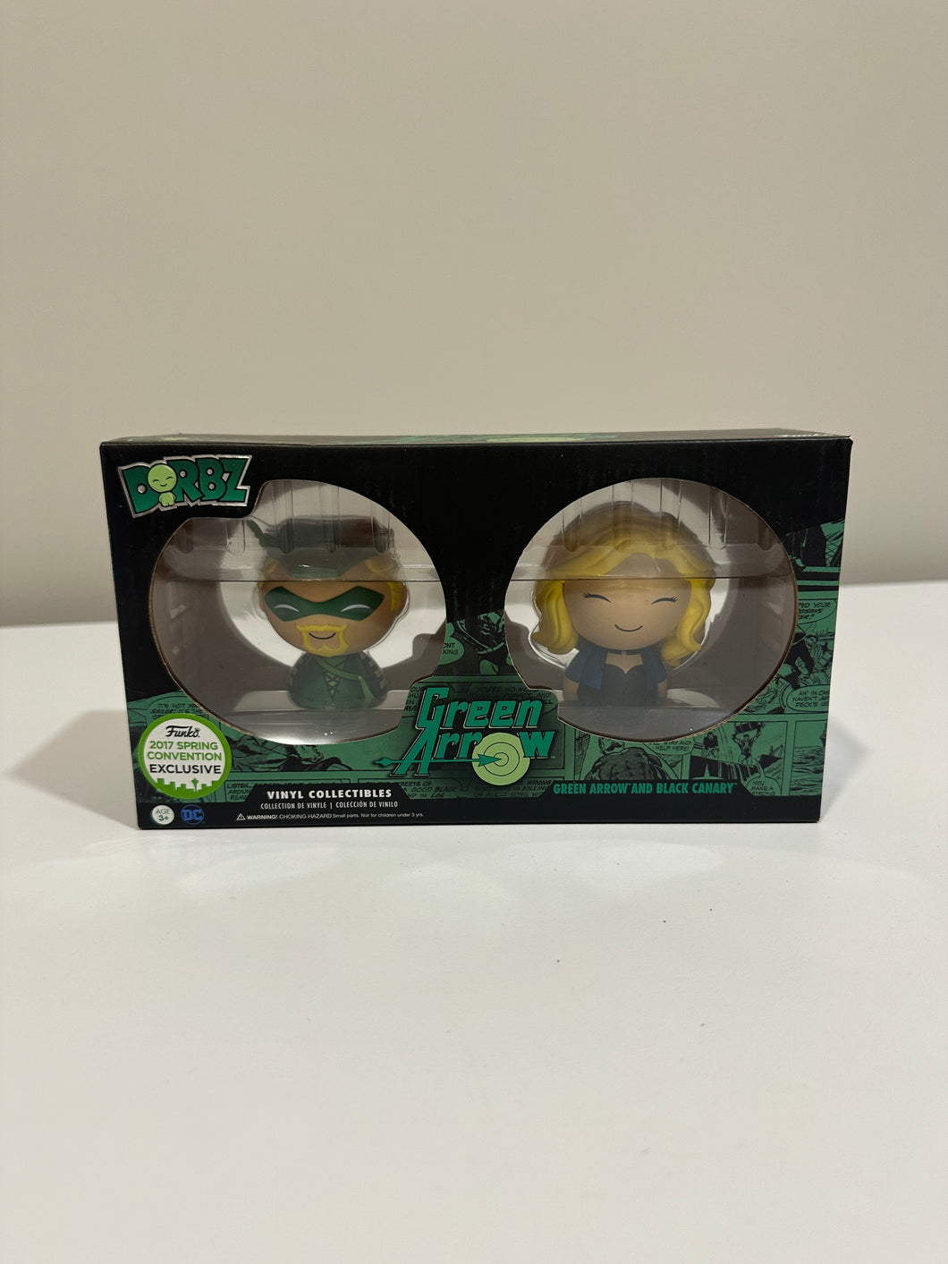 FUNKO DORBZ DC GREEN ARROW AND BLACK CANARY ECCC 2017 2 PACK VINYL FIGURE SET