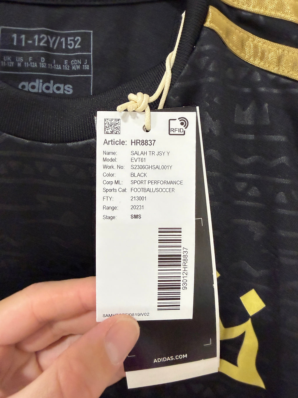 Adidas Salah Track Jersey Youth – Black Sz M