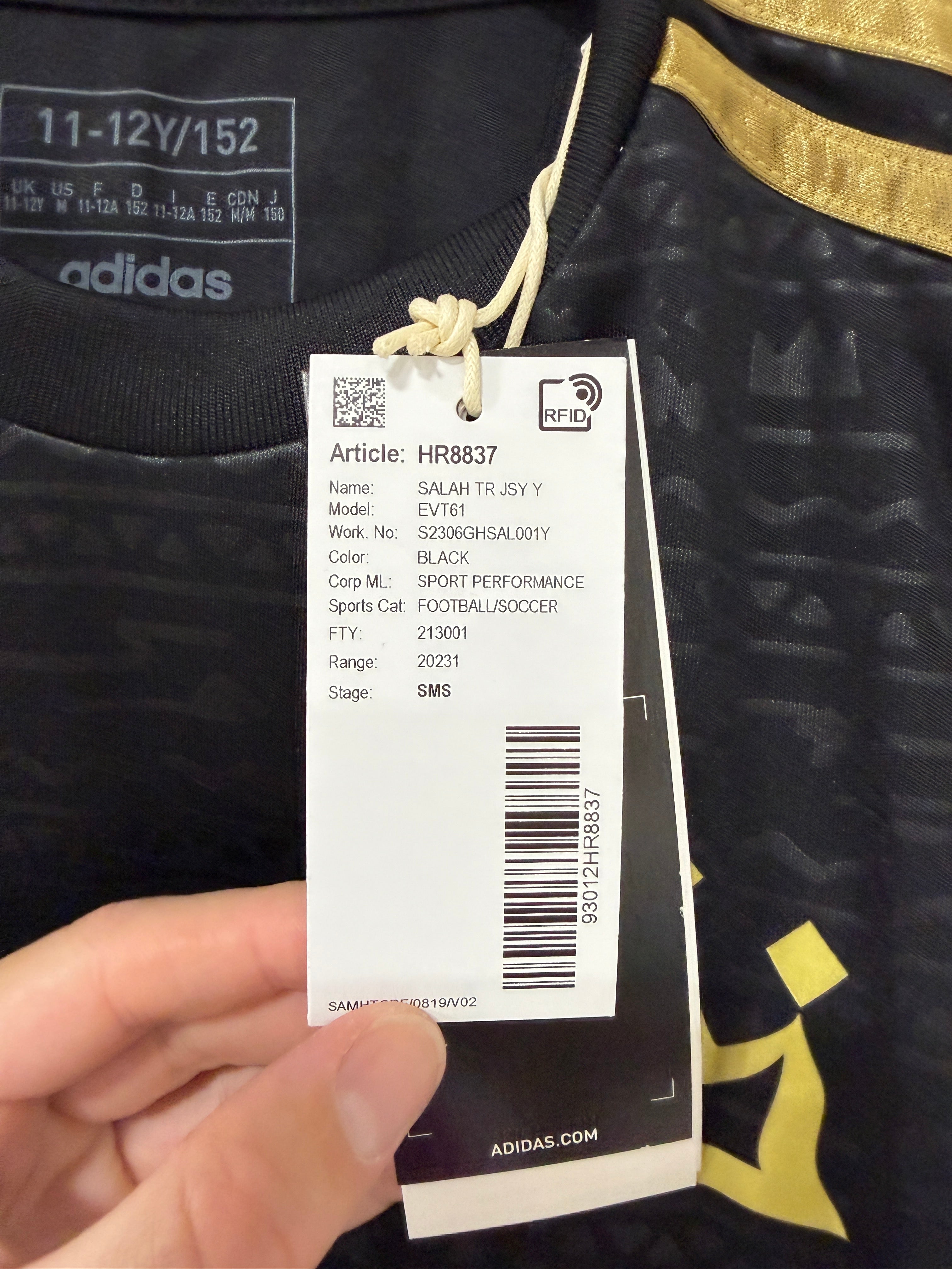 Adidas Salah Track Jersey Youth – Black Sz M