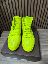 Load image into Gallery viewer, Gucci(323812) Neon Green Perforated Leather High Top Sz 12/45
