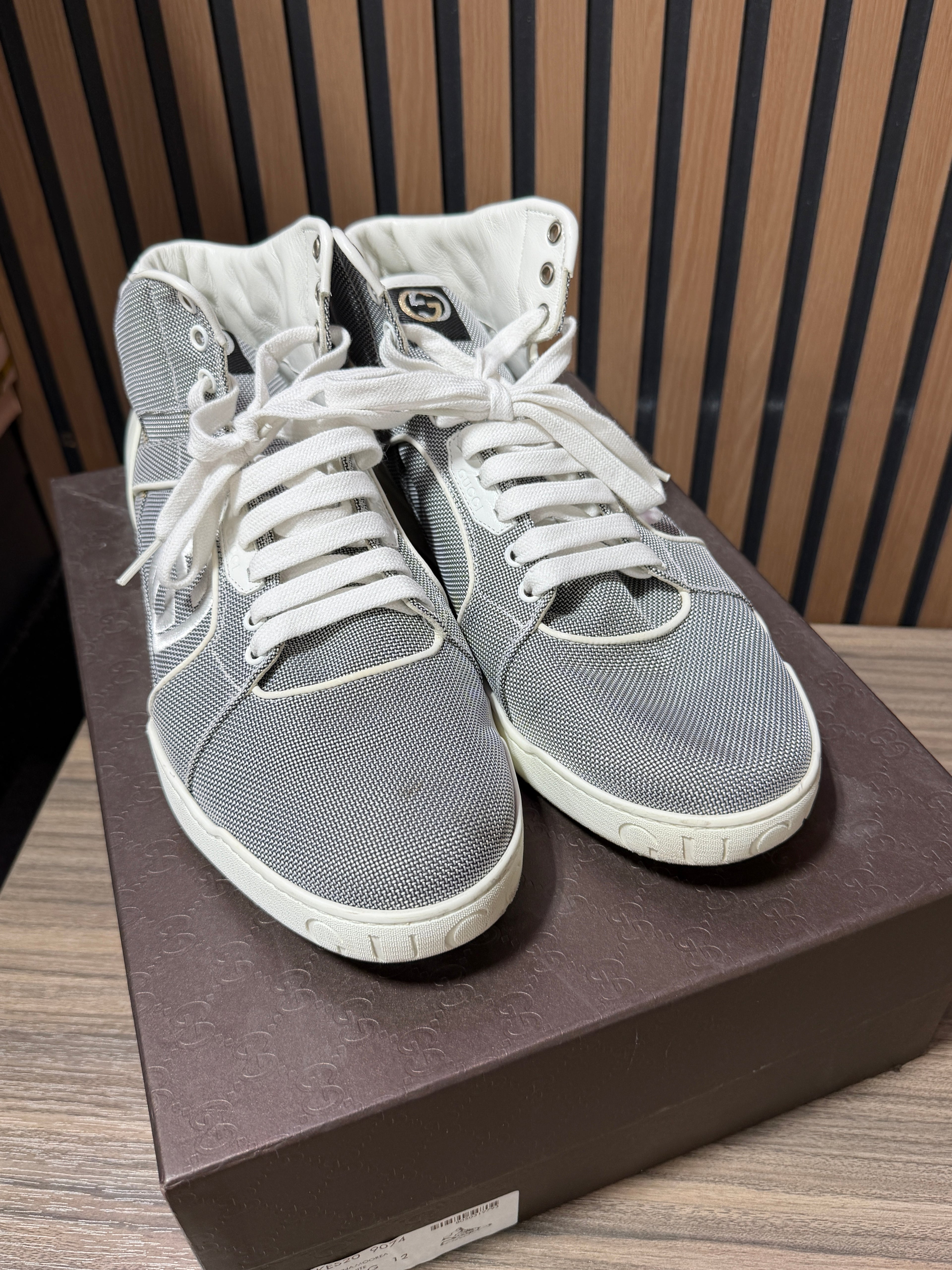 GUCCI GG Baling Fabric High Top Sz 12/45