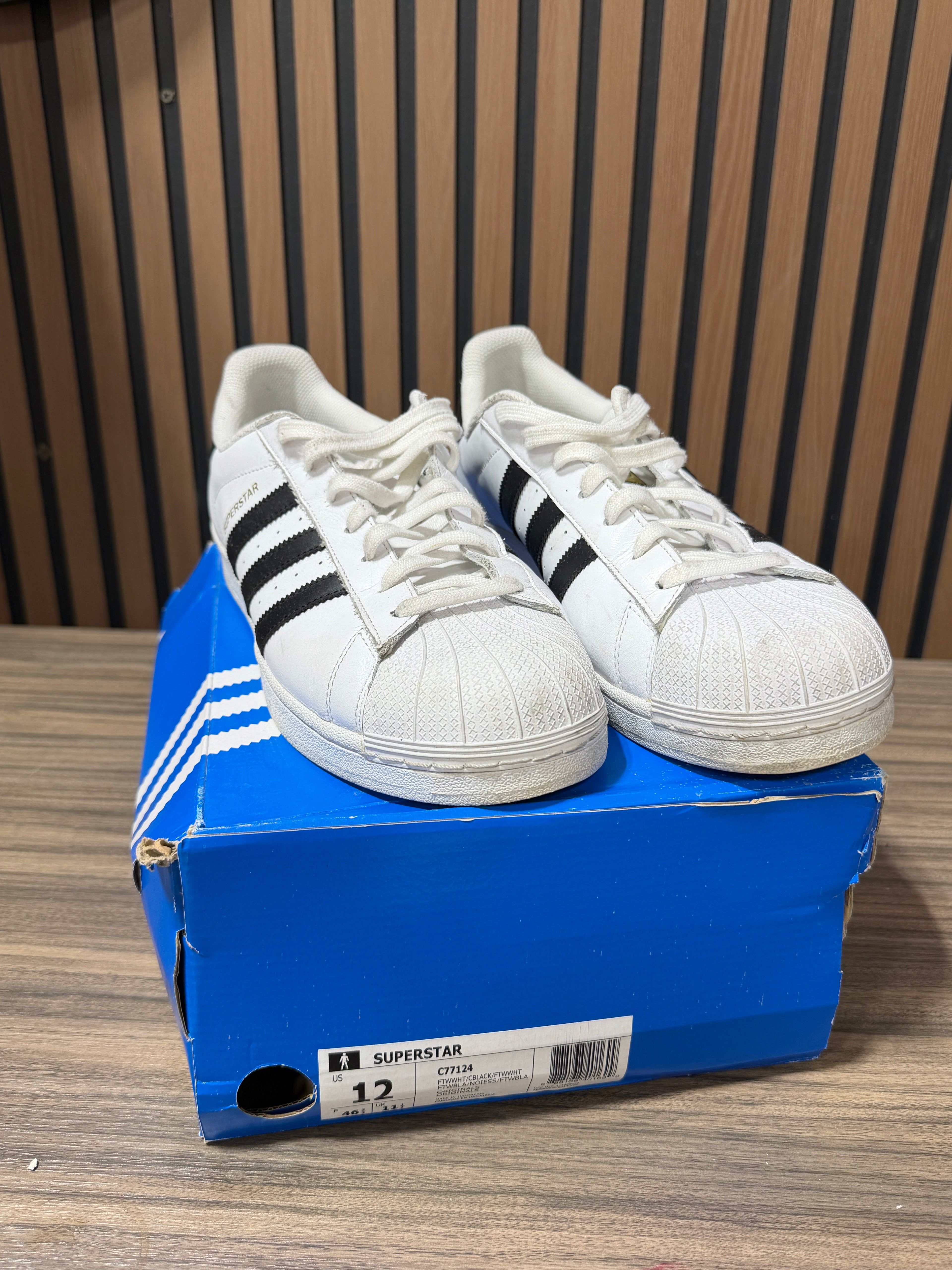 Adidas Superstar White/Black Sz 12