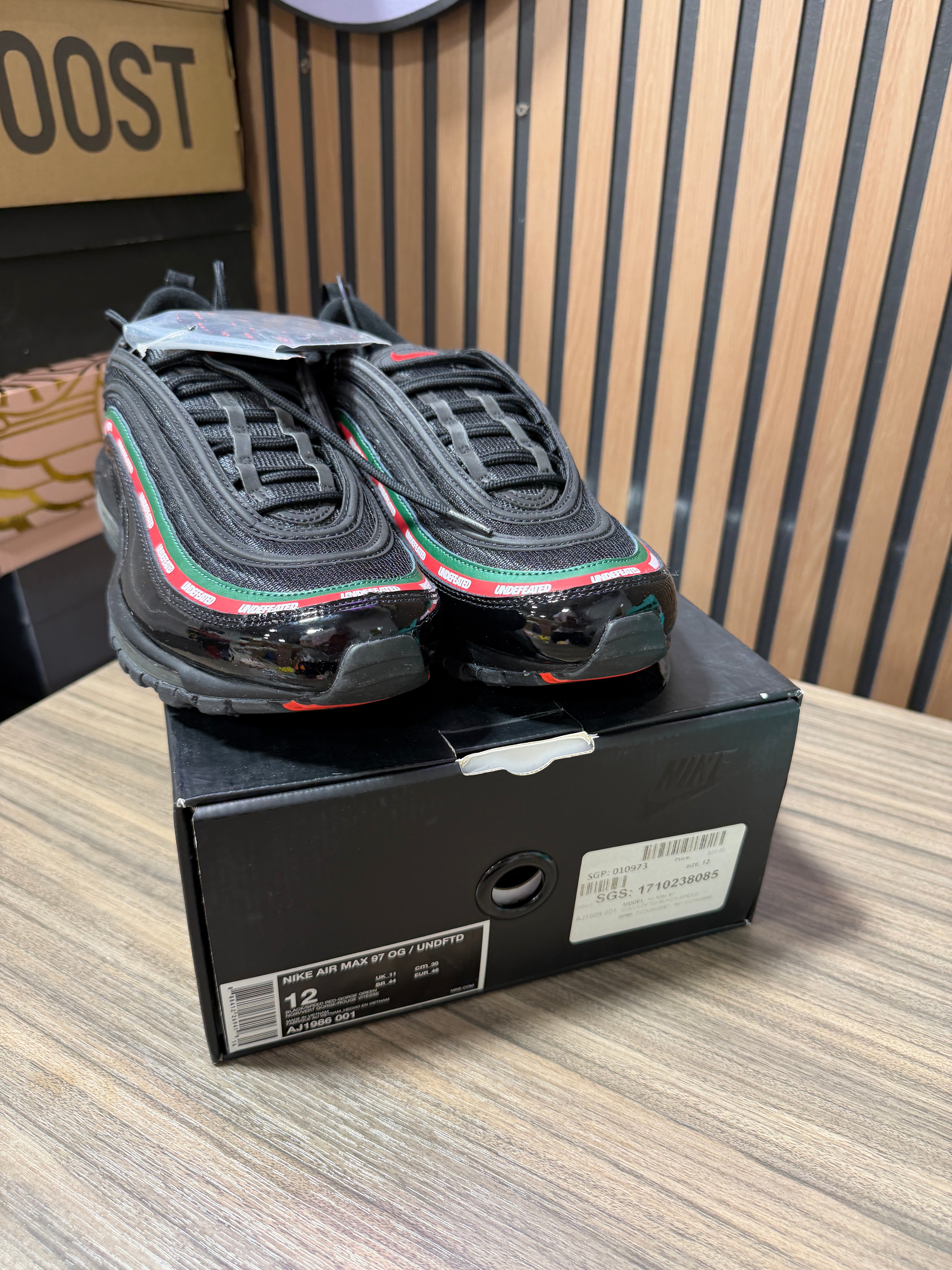 Nike Undefeated x Air Max 97 OG 'Black' Sz 12