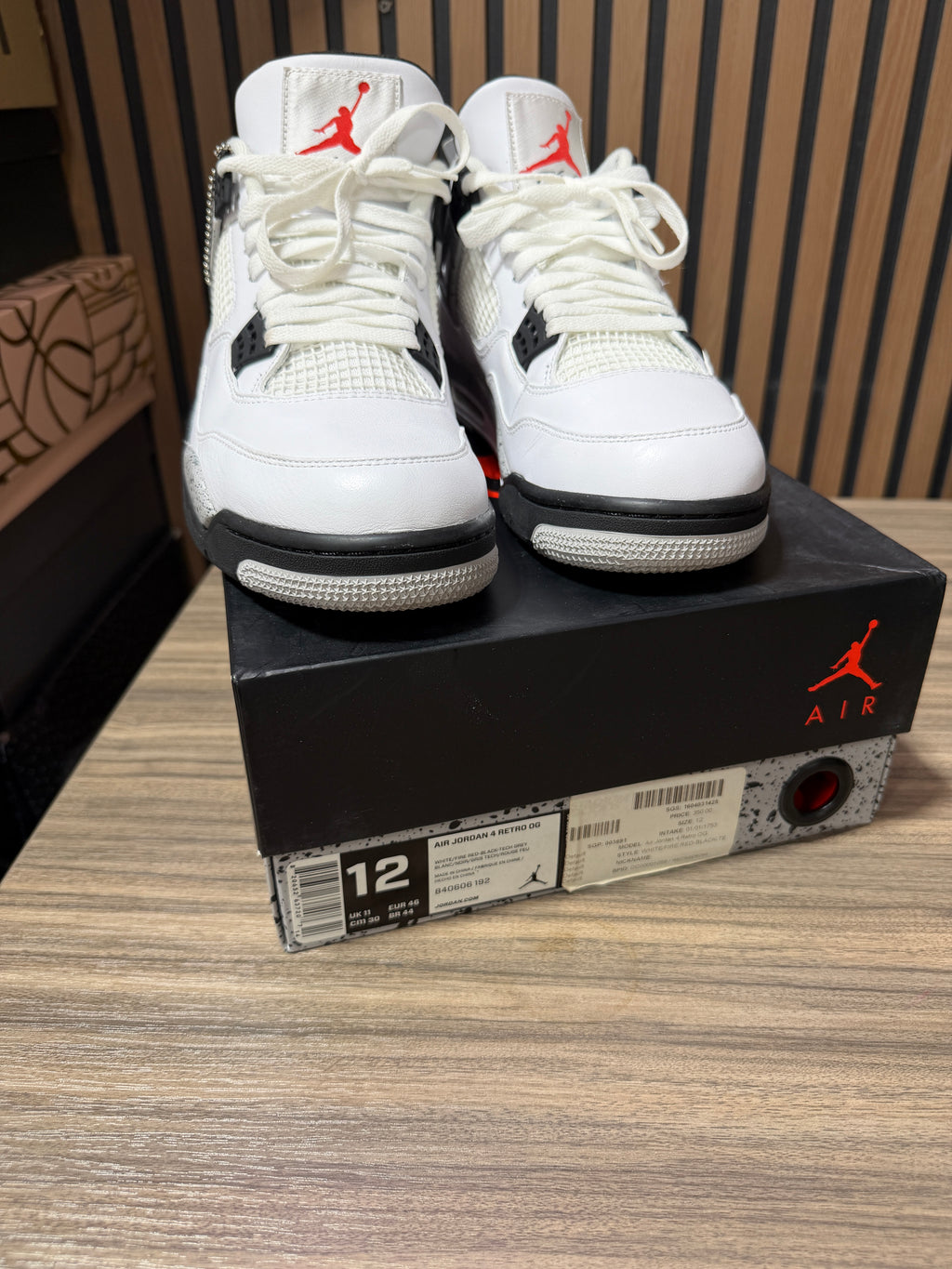 Air Jordan 4 Retro 'White Cement' 2012 Sz 12