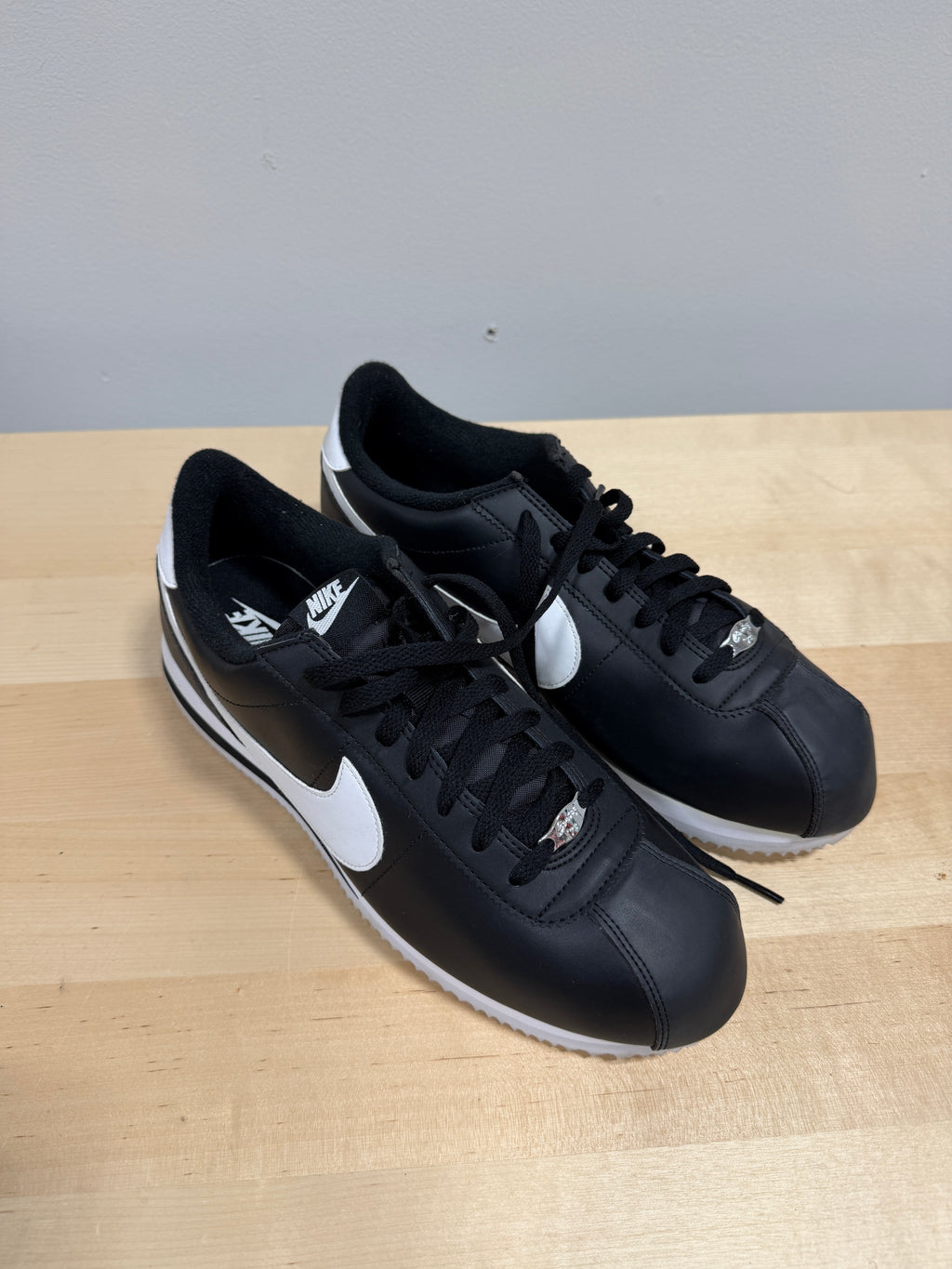 Nike Cortez Black Leather Sz 12