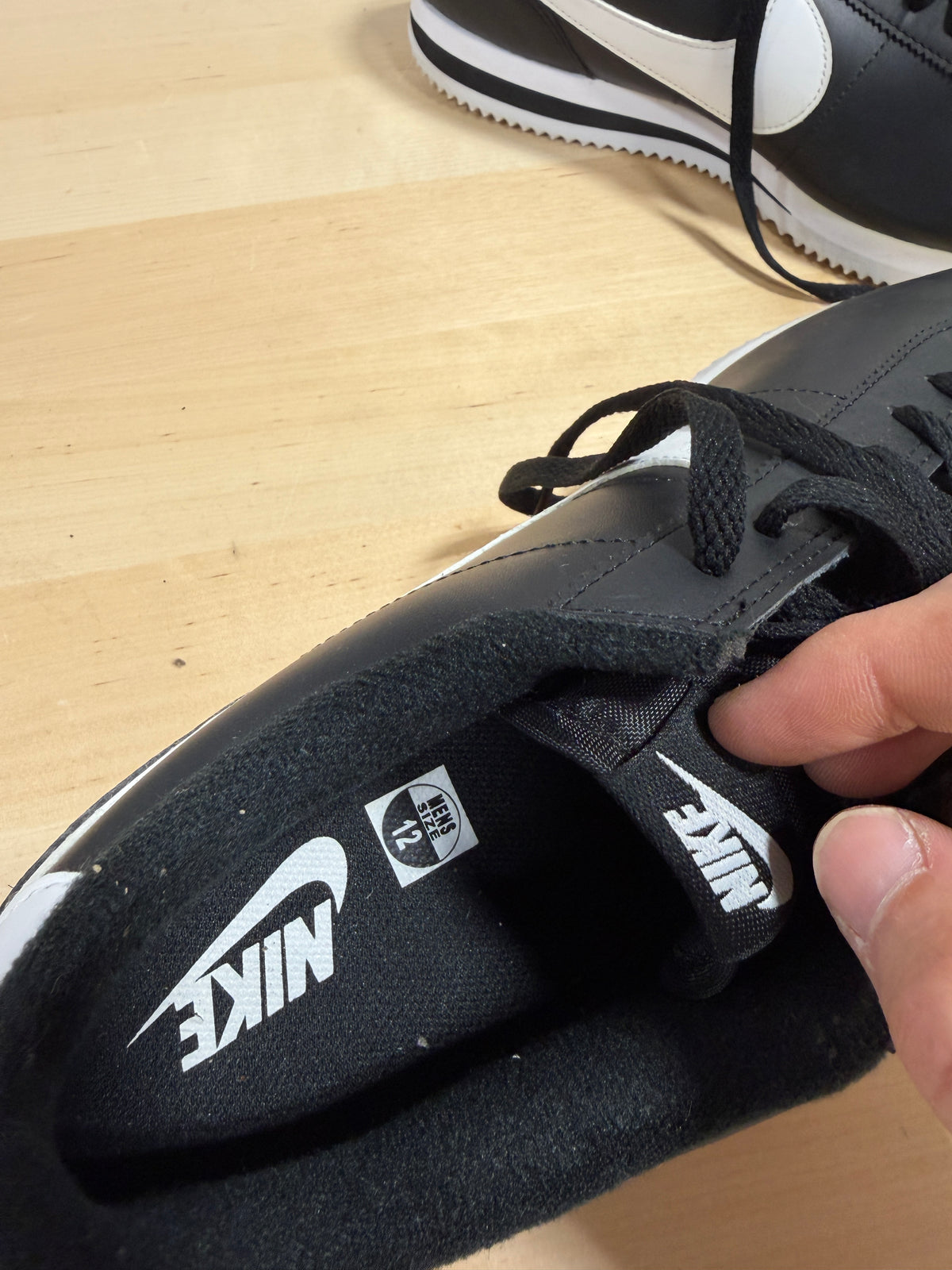 Nike Cortez Black Leather Sz 12