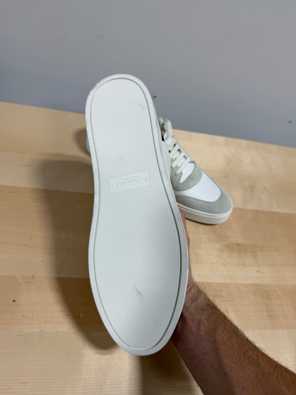 NEW Burberry Leather, Suede and Check Sneakers Sz 12