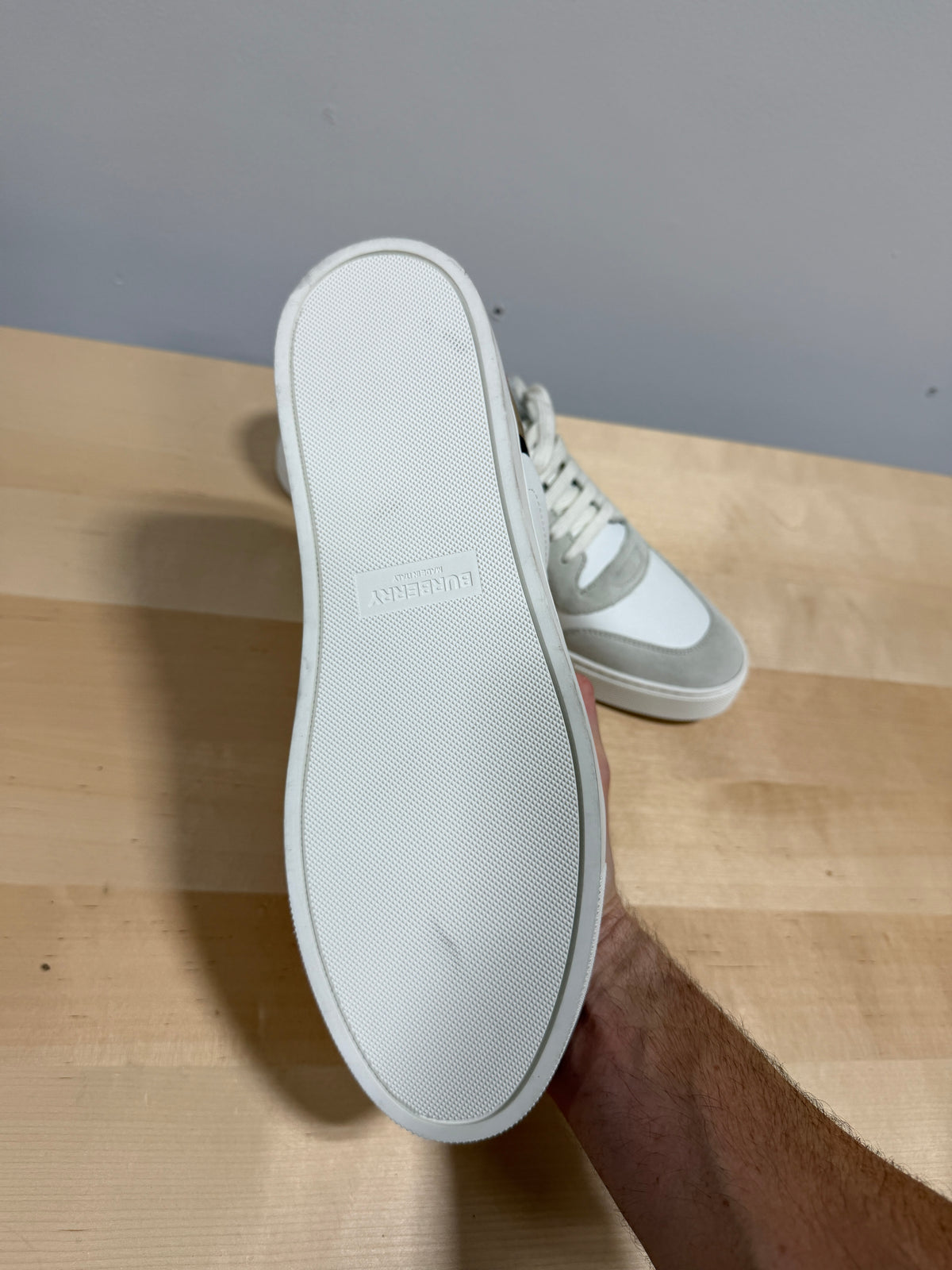 NEW Burberry Leather, Suede and Check Sneakers Sz 12