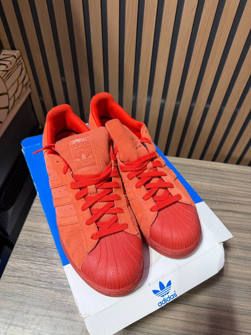 Adidas Superstar Triple Red Suede Shoes Size 12