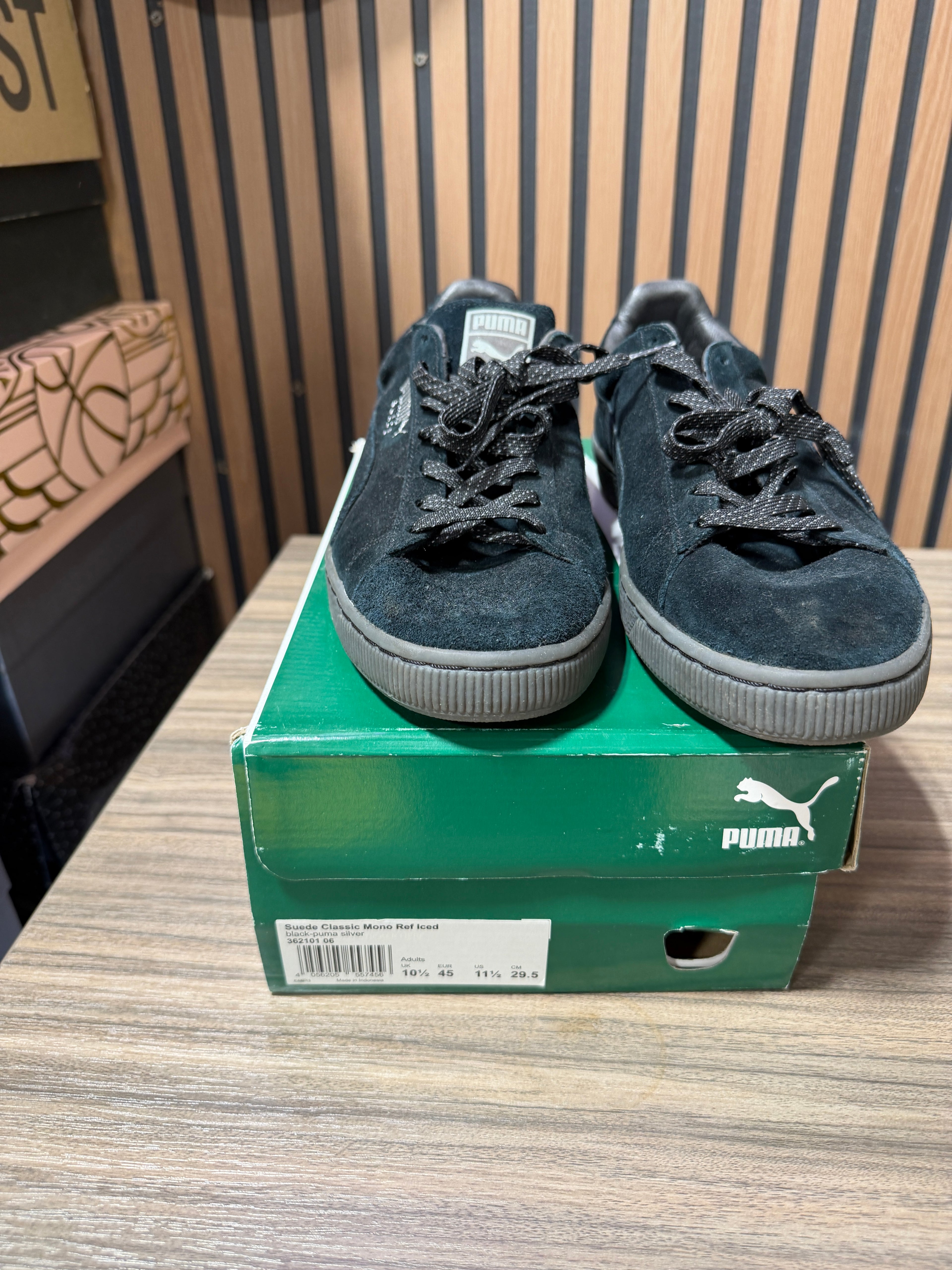 Puma Suede Classic Sz 12 Black/Black