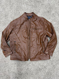 Roundtree & Yorke Jacket Large Khaki Mens Full Zip Bomber Sz 2XT
