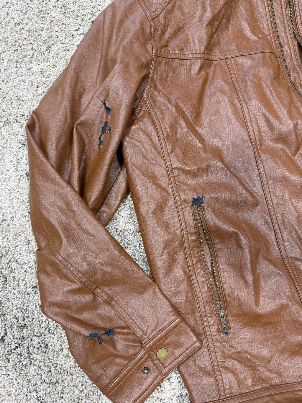 Roundtree & Yorke Jacket Large Khaki Mens Full Zip Bomber Sz 2XT