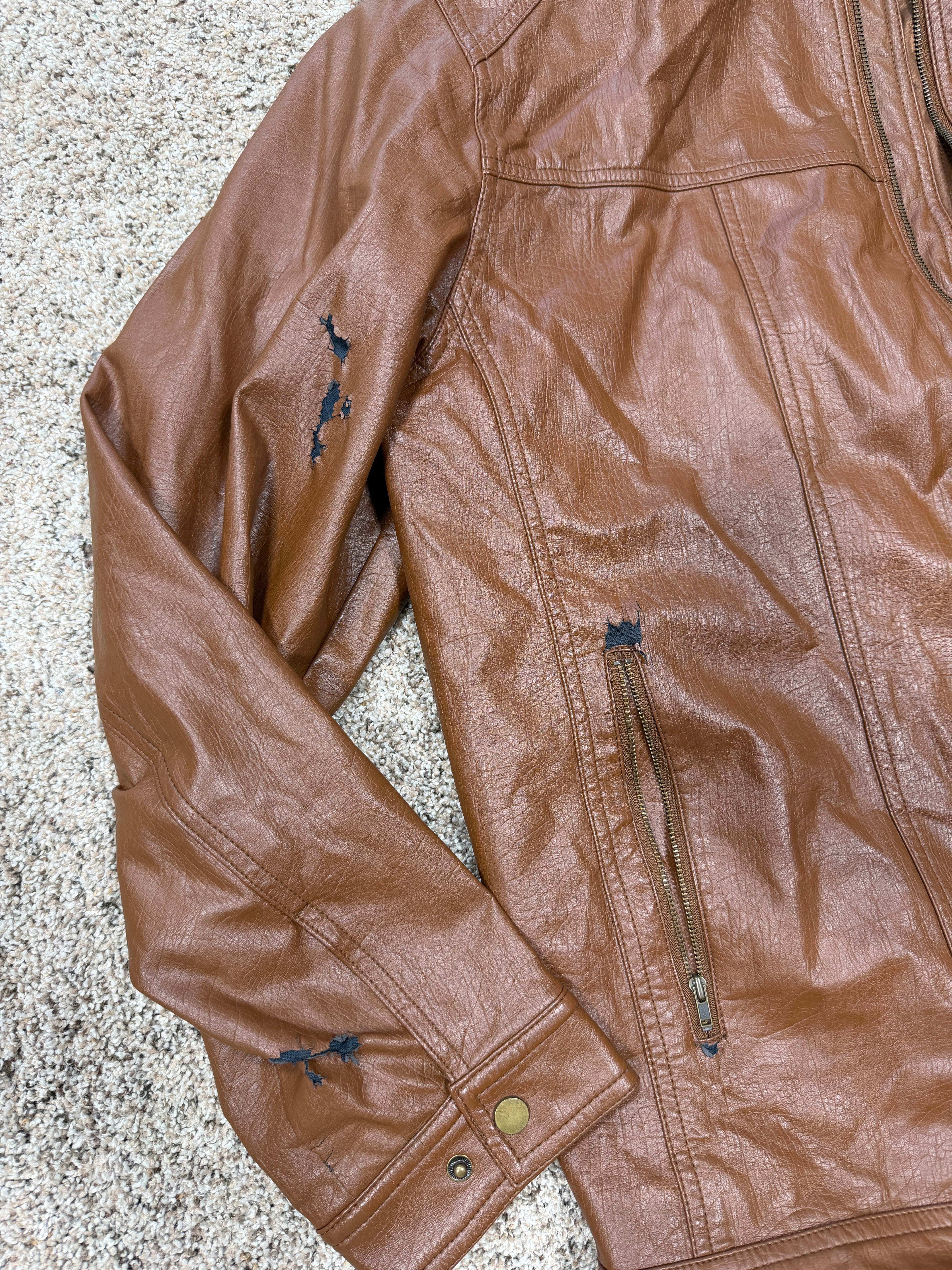Roundtree & Yorke Jacket Large Khaki Mens Full Zip Bomber Sz 2XT