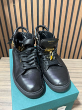Load image into Gallery viewer, Buscemi Mens Black with Gold hardware 100mm Sneakers Sz 12/45
