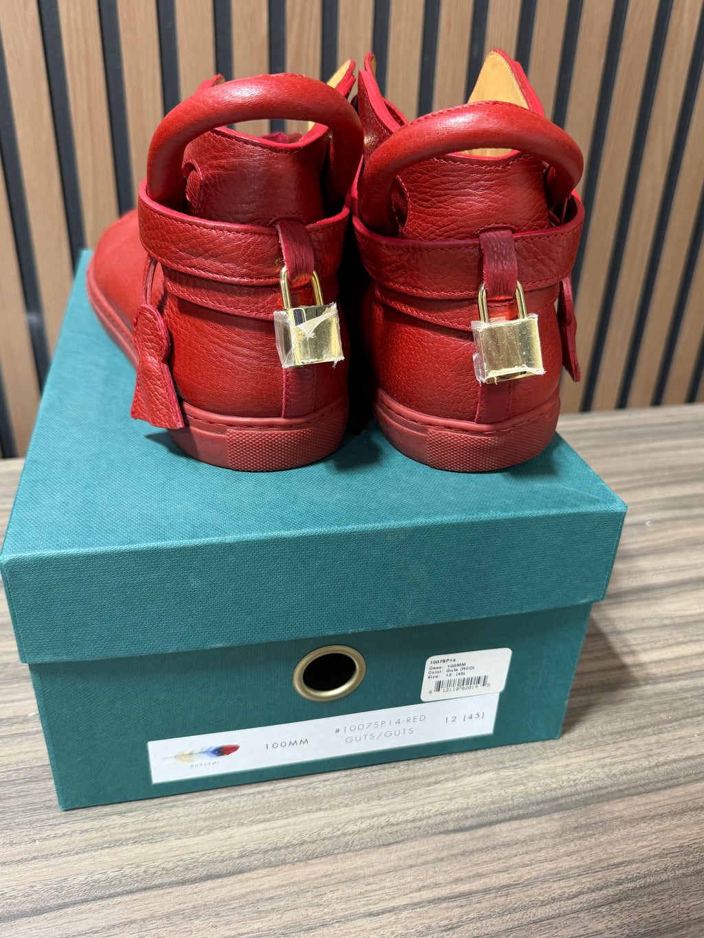 Bucemi Brick Red high tops Sz 12/45