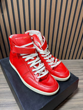 Load image into Gallery viewer, Saint Laurent SL/12H red leather high-top sneakers Sz 12/45
