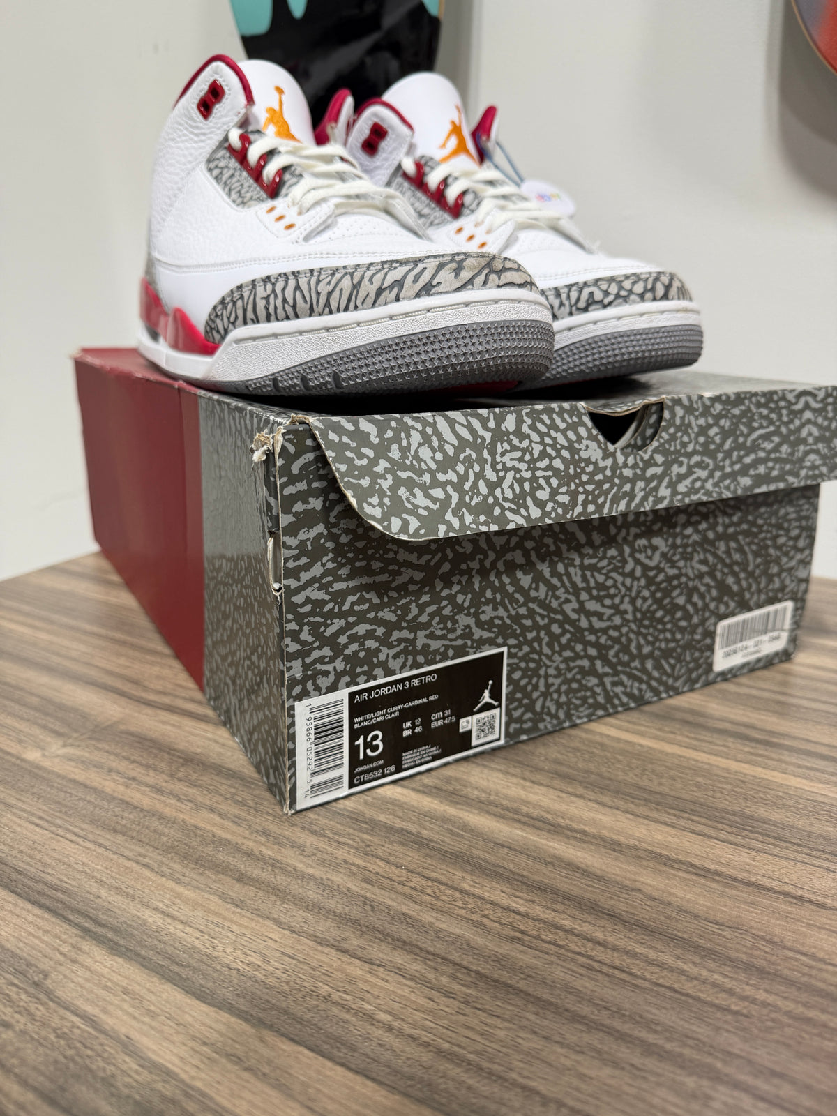 Air Jordan 3 Retro 'Cardinal Red' Sz 13