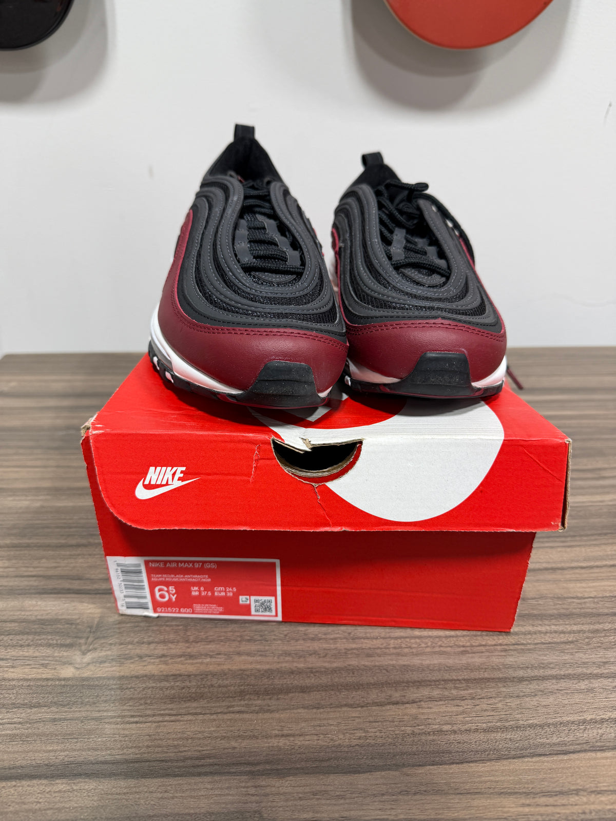 NEW Nike Air Max 97 "Team Red Anthracite" Sz 6.5Y