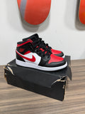 Air Jordan 1 Mid GS 'Black Fire Red' Sz 5.5Y