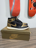 NEW Air Jordan 1 Retro High OG "Black Metallic Gold" Sz 12