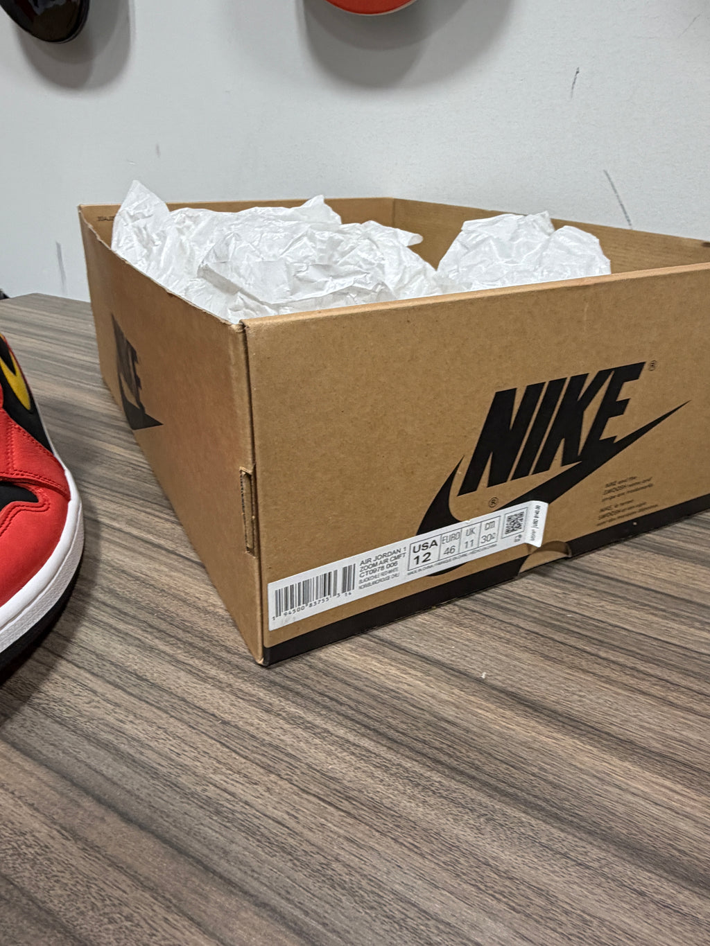 Air Jordan 1 High Zoom Comfort "Chile Red" Sz 12