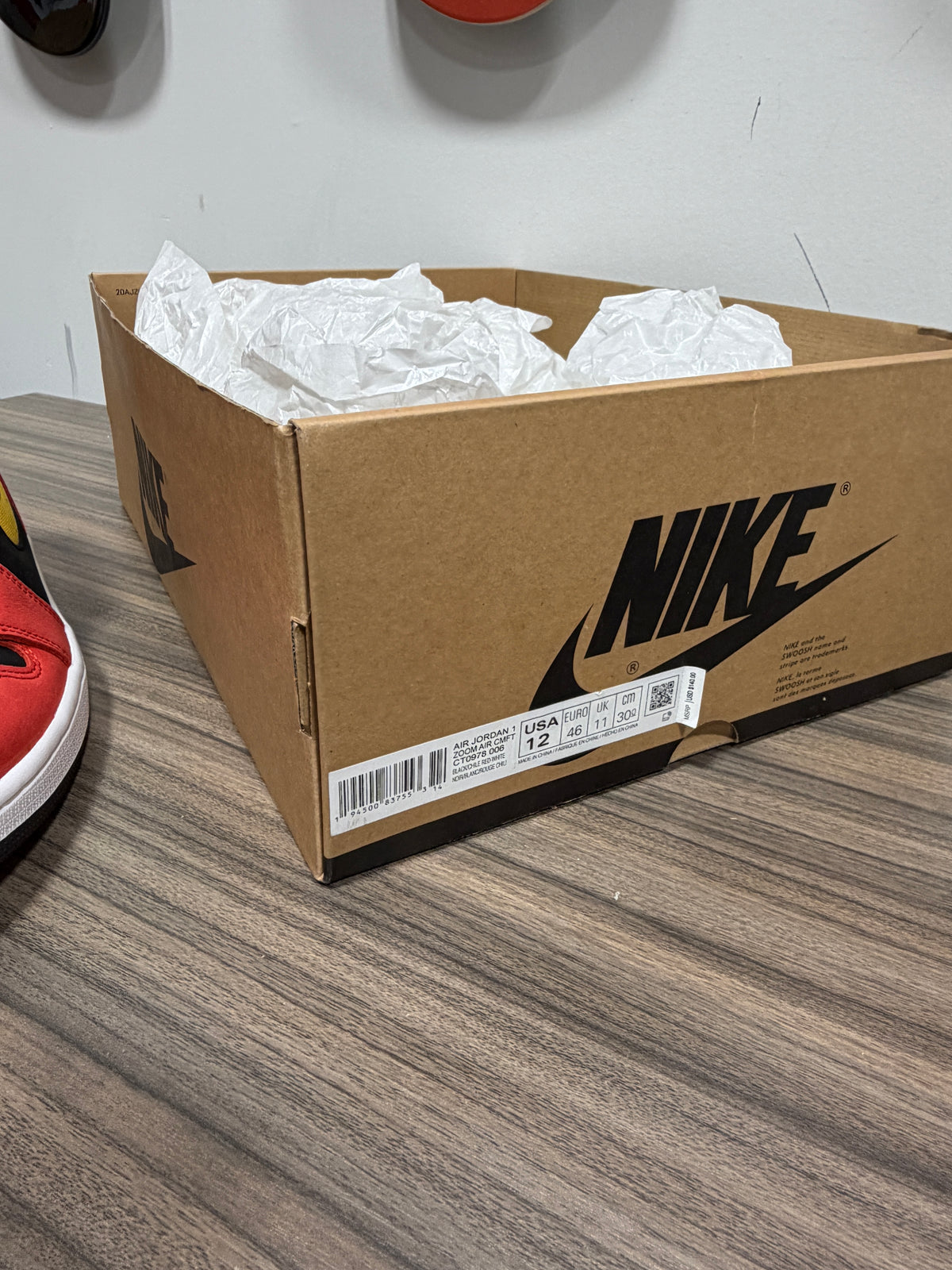 Air Jordan 1 High Zoom Comfort "Chile Red" Sz 12