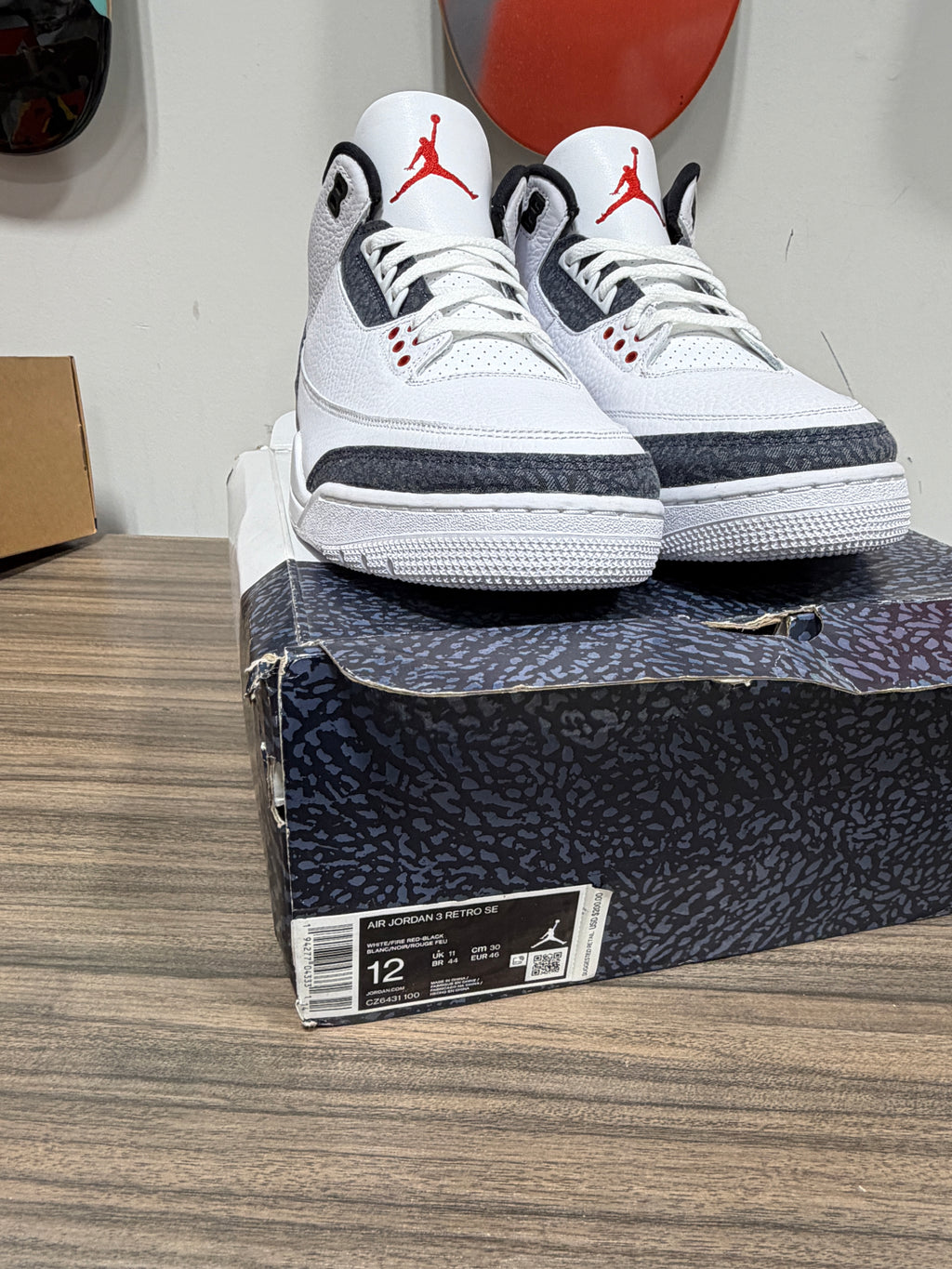 NEW Air Jordan 3 Retro SE 'Fire Red' Denim Sz 12