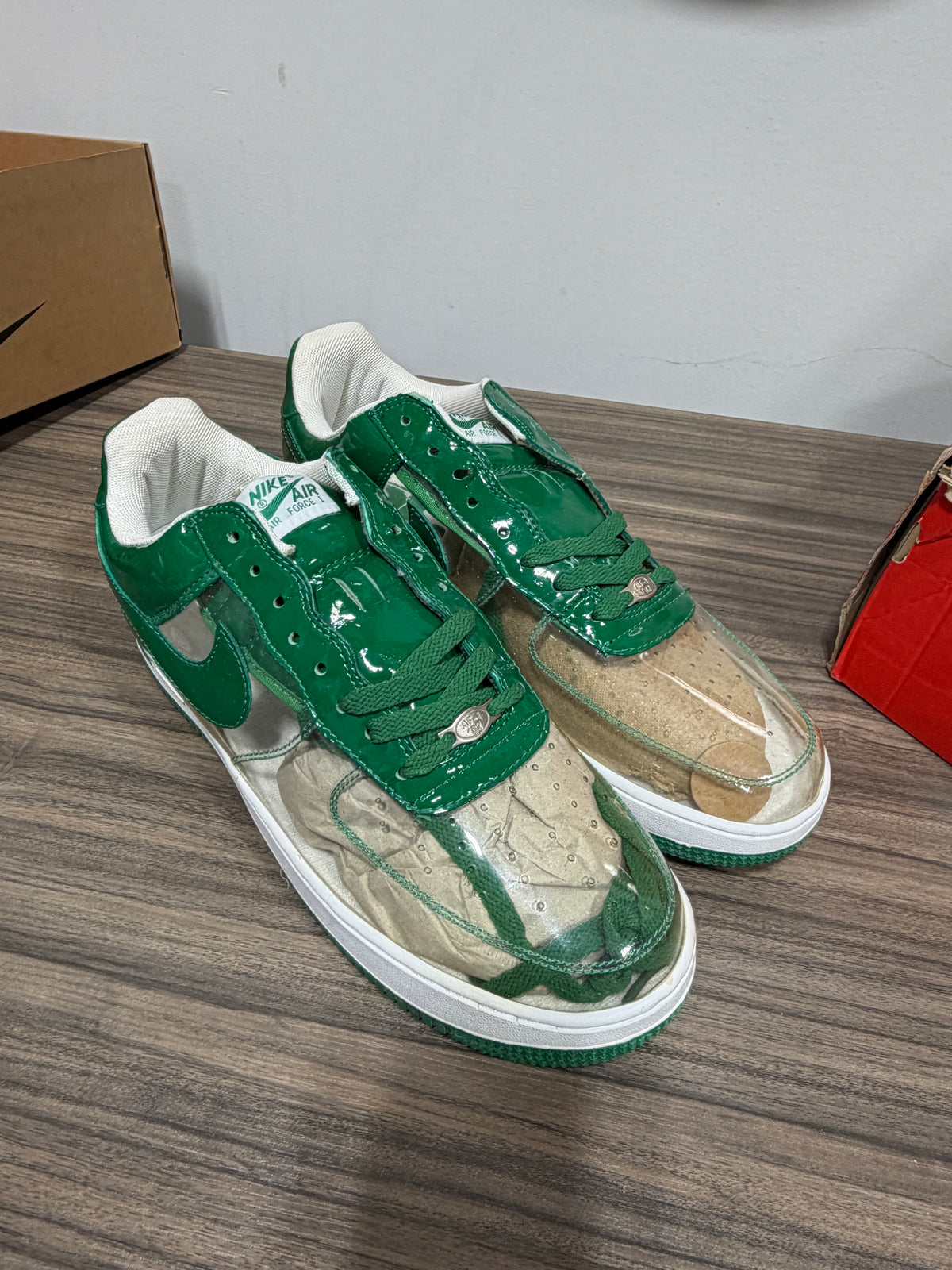 NEW Nike Air Force AF1 Transparent Invisible Clear Green sz 12
