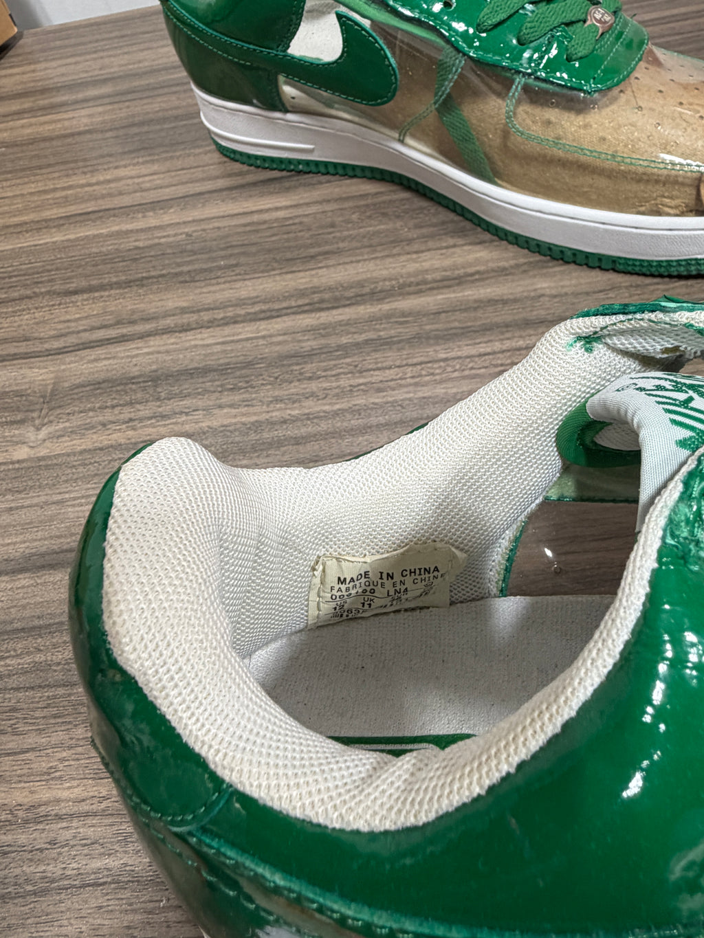 NEW Nike Air Force AF1 Transparent Invisible Clear Green sz 12