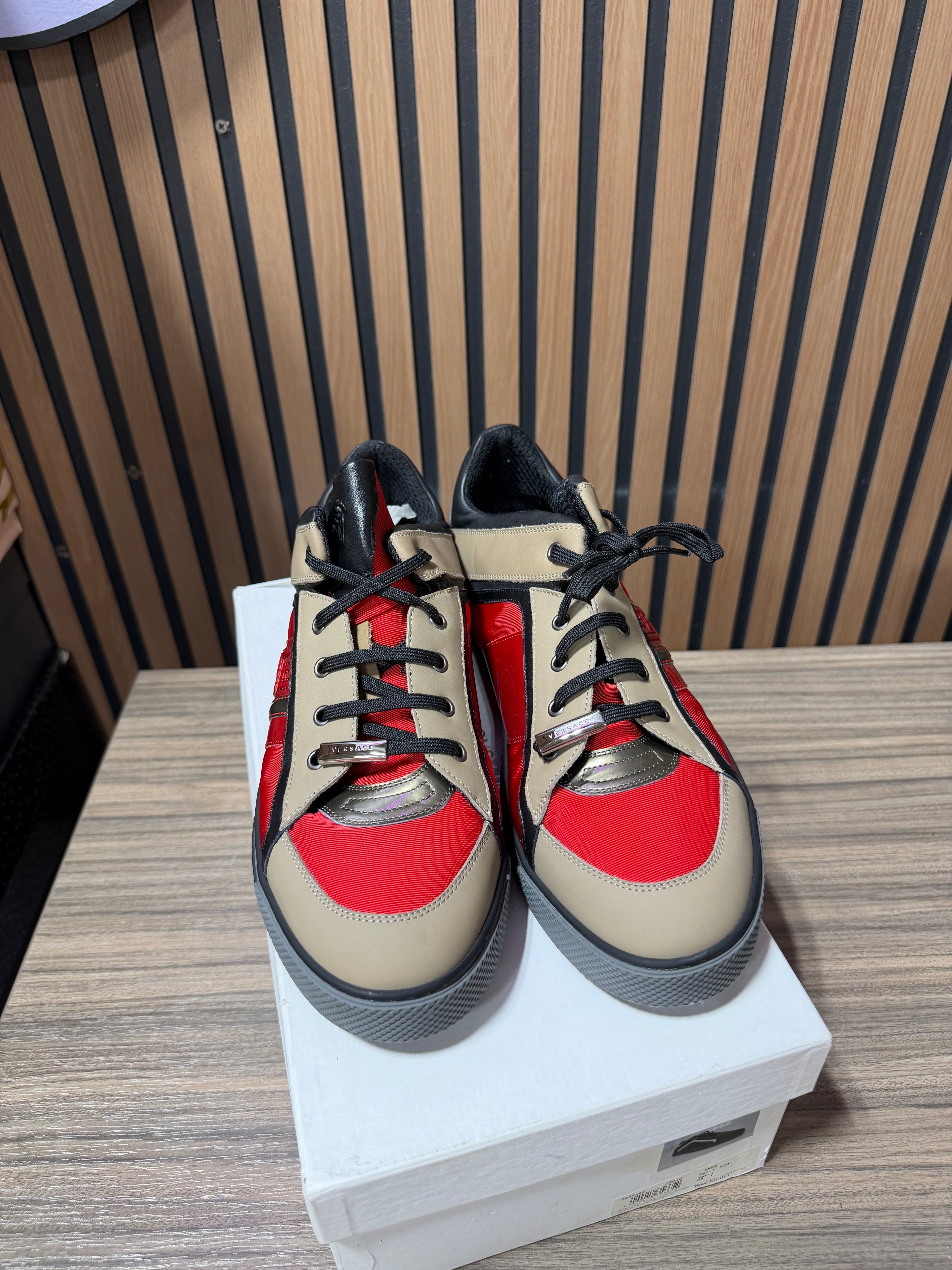 Versace Low Top Sneakers Tan.Red Sz 12/45