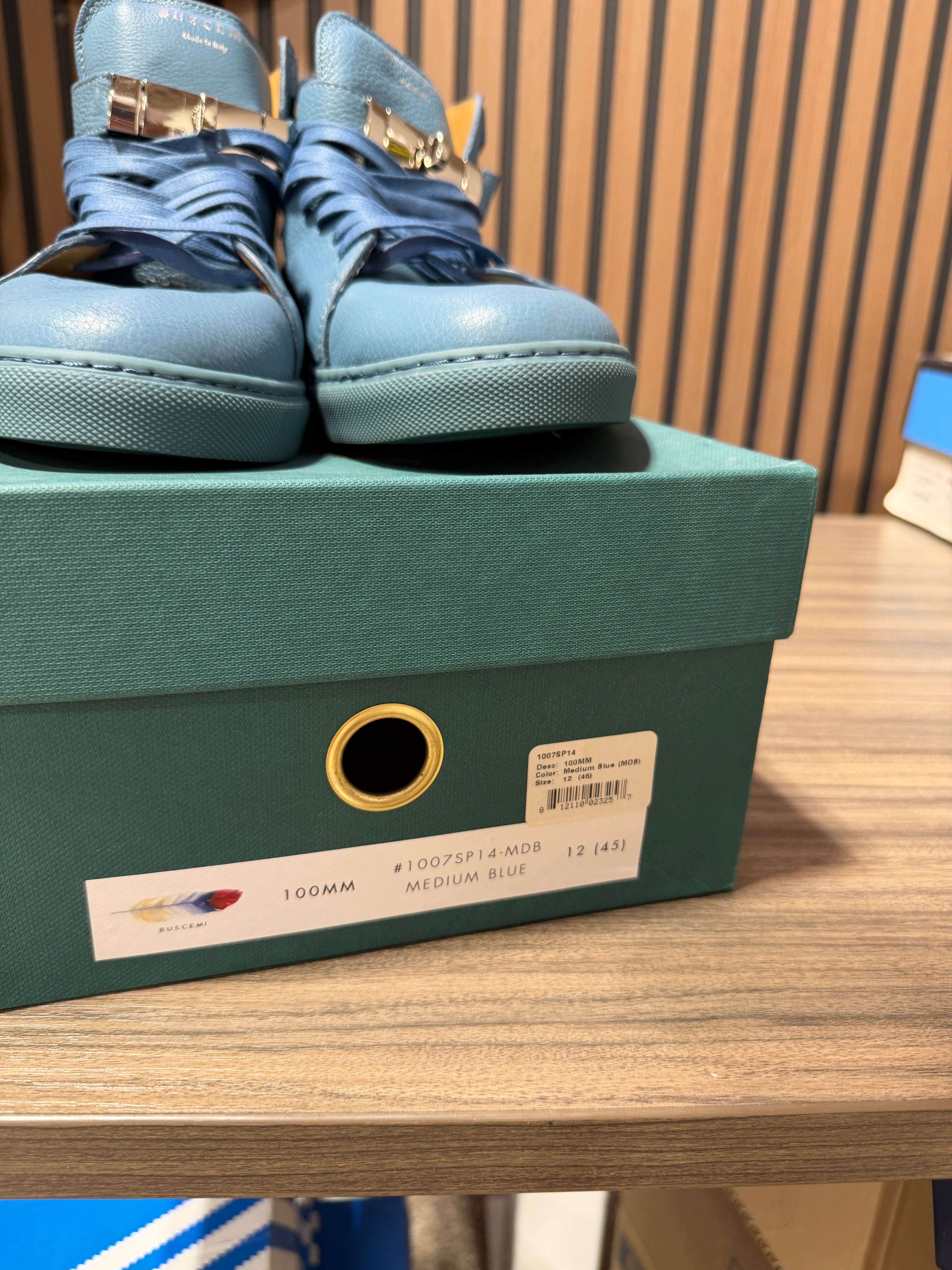 Buscemi 100mm high-top sneaker Petrol Blue Sz 12/45