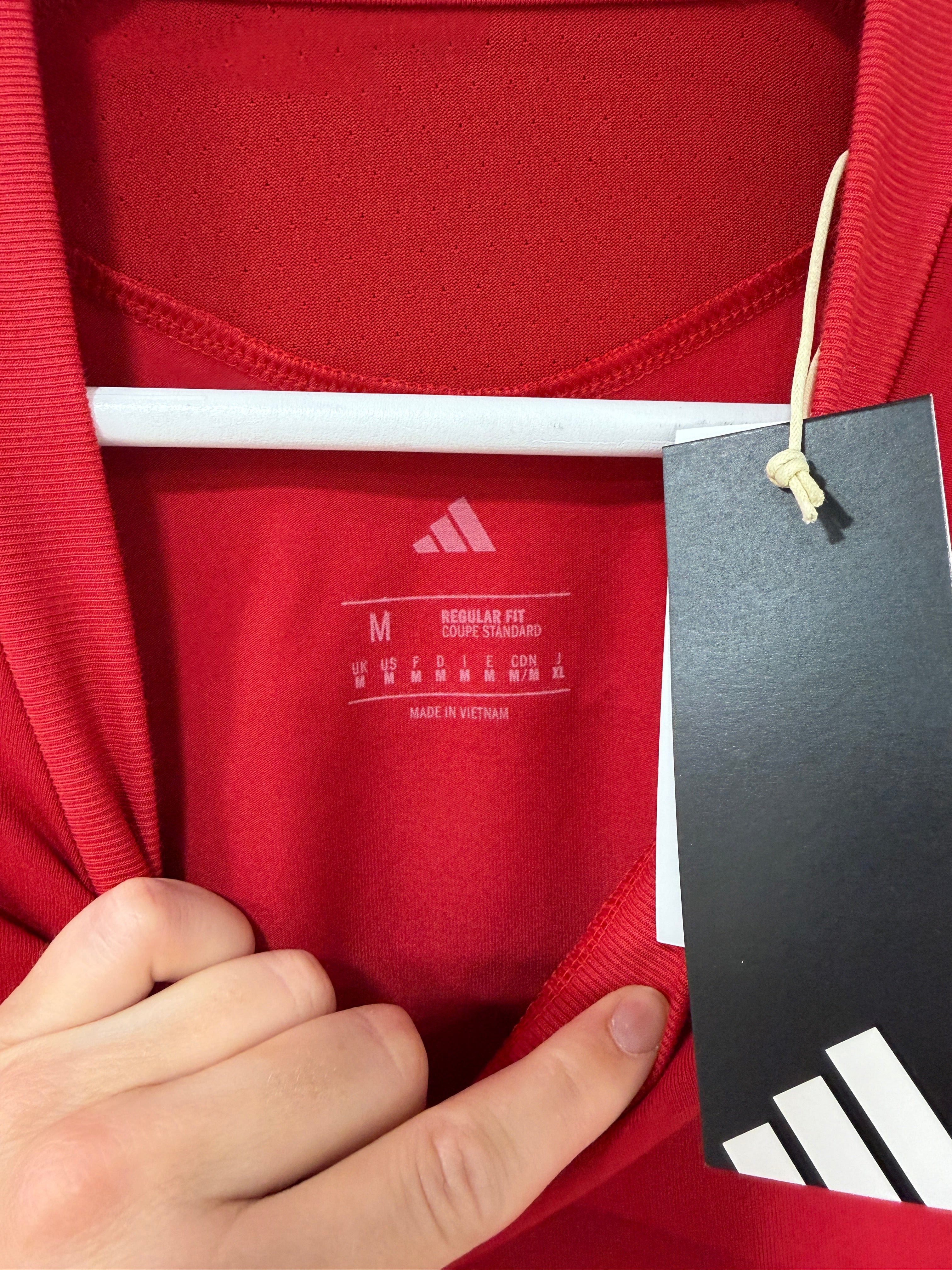 Adidas Tiro Travel T-Shirt Red Mens Size Medium