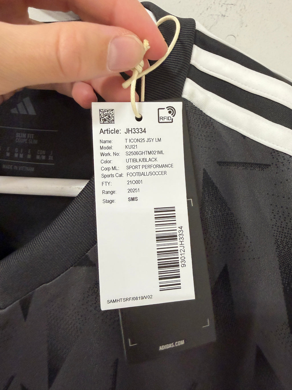 Adidas Tiro Icon 25 Long Sleeve Jersey Men's – Utility Black/White