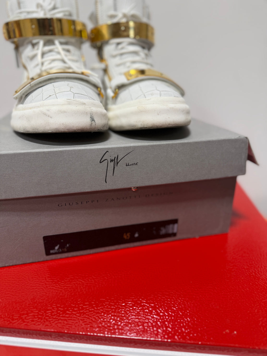 Giuseppe Zanotti London Croc/Gold Sneakers Sz 12/45