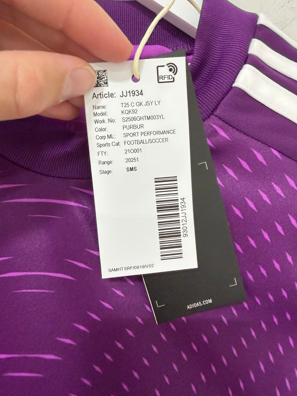 Adidas Tiro 25 Club Goalkeeper Long Sleeve Jersey Youth – Purple Burgundy