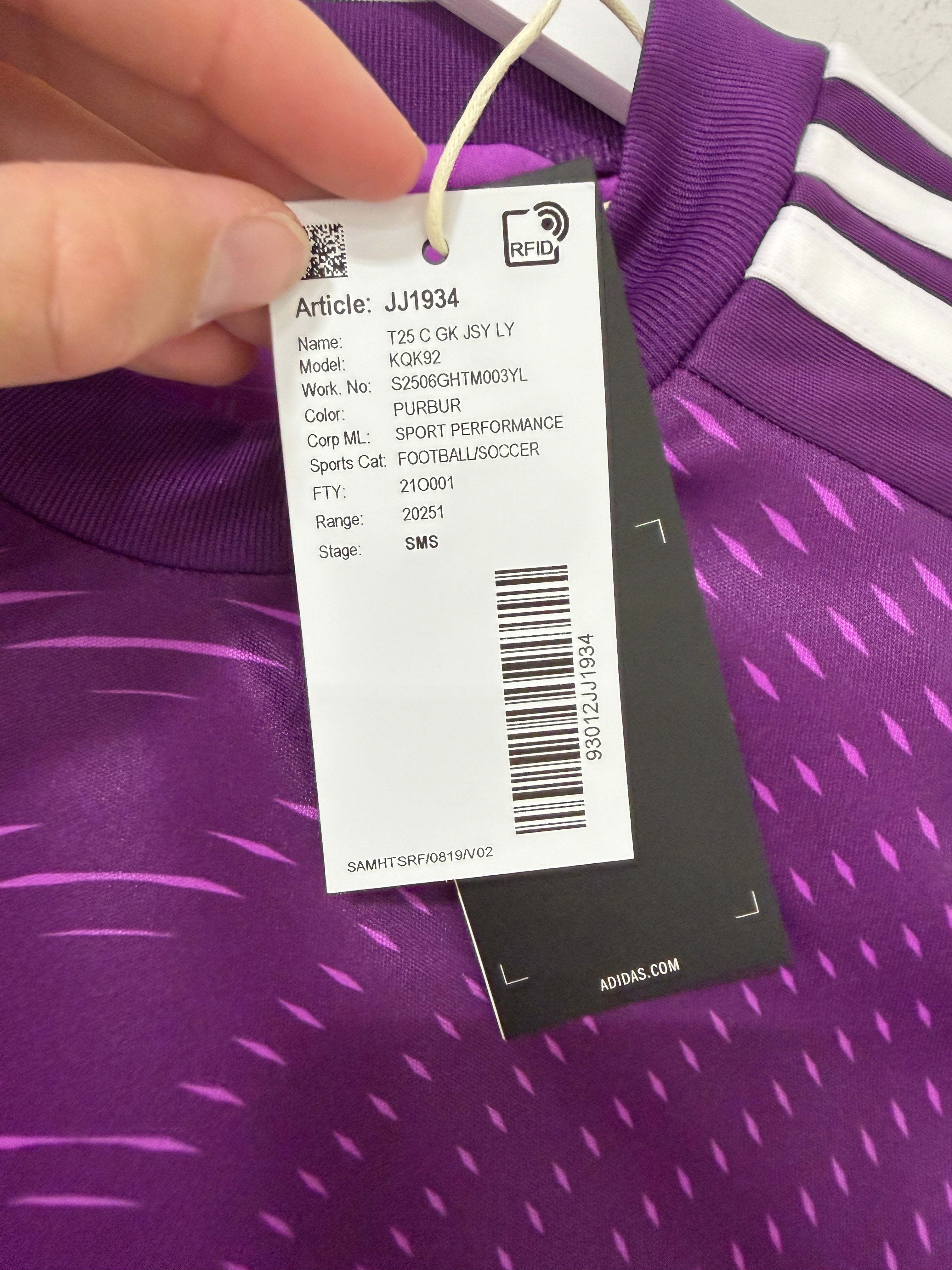 Adidas Tiro 25 Club Goalkeeper Long Sleeve Jersey Youth – Purple Burgundy