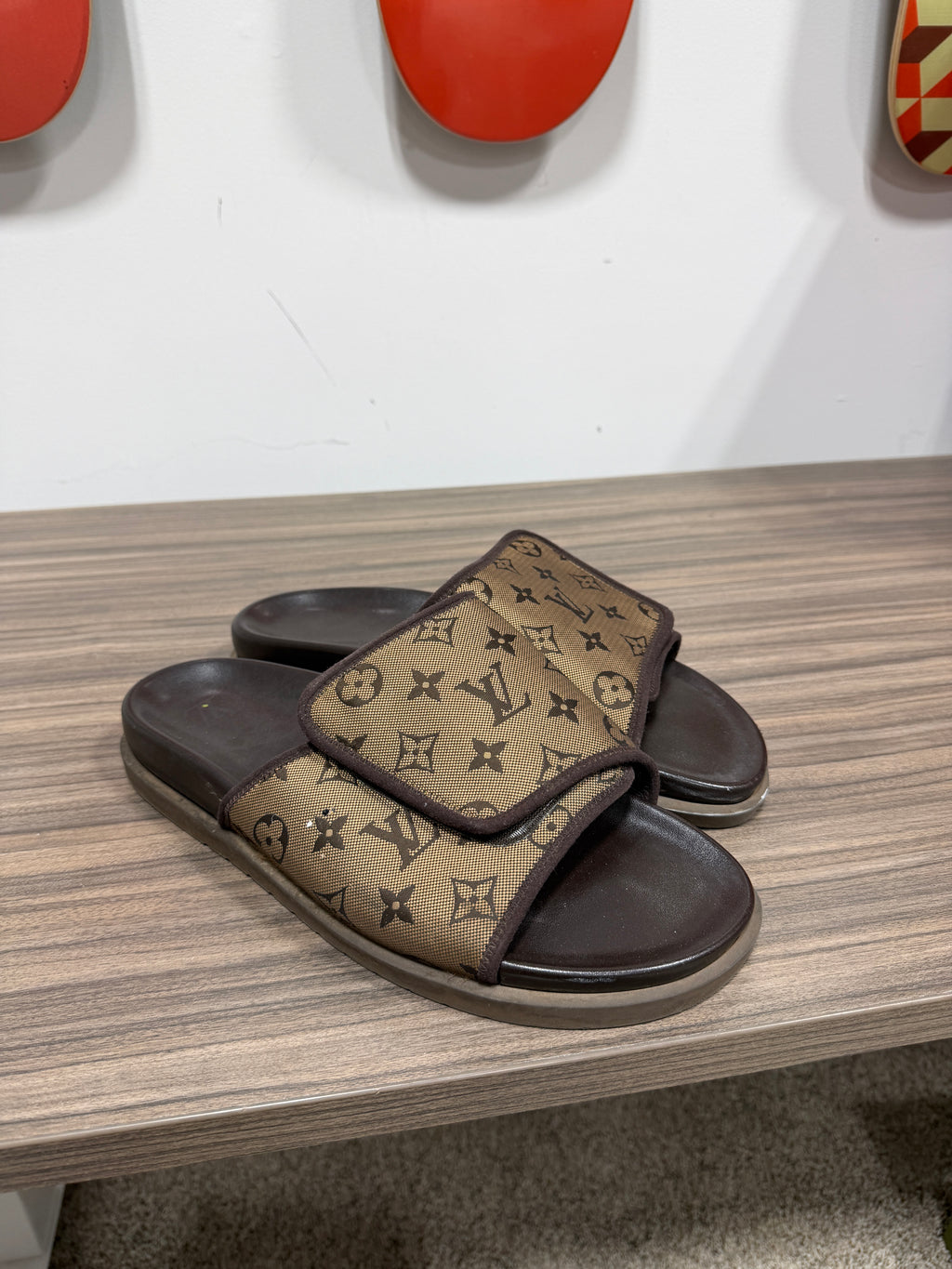 Louis Vuitton Men's Miami Magic Tape Slides Sz 12/13