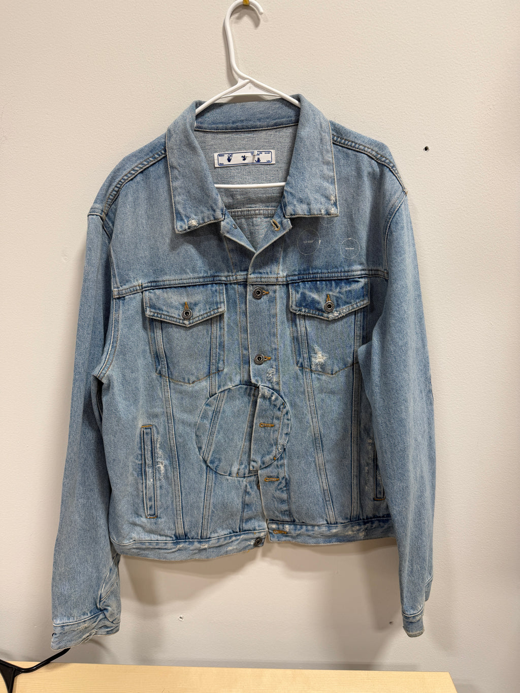 Off-White Arrow Twist Denim Jacket Sz XXL