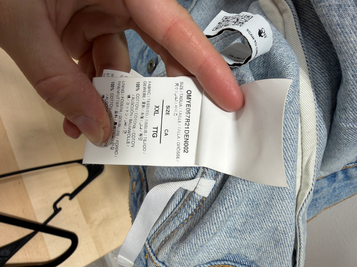 Off-White Arrow Twist Denim Jacket Sz XXL