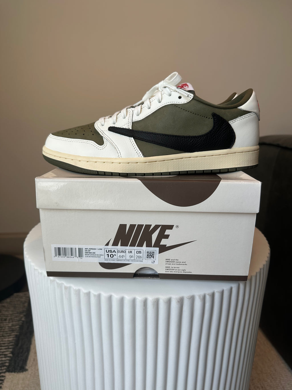 Jordan 1 Retro Low OG SP Travis Scott Medium Olive Sz 10.5