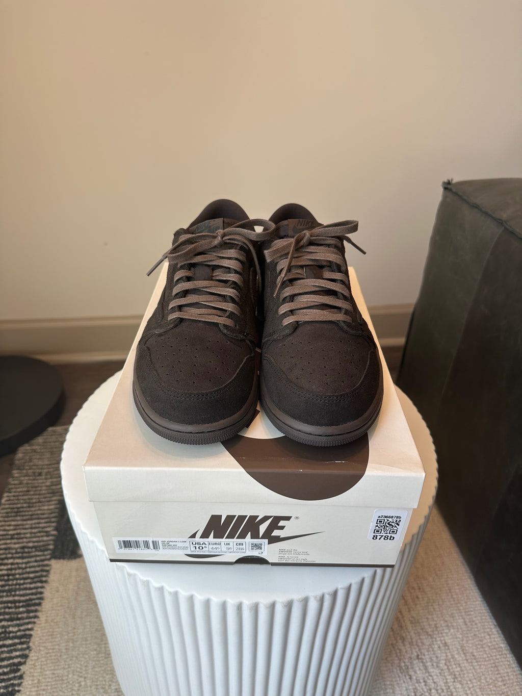 Jordan 1 Retro Low OG SP Travis Scott Velvet Brown Sz 10.5
