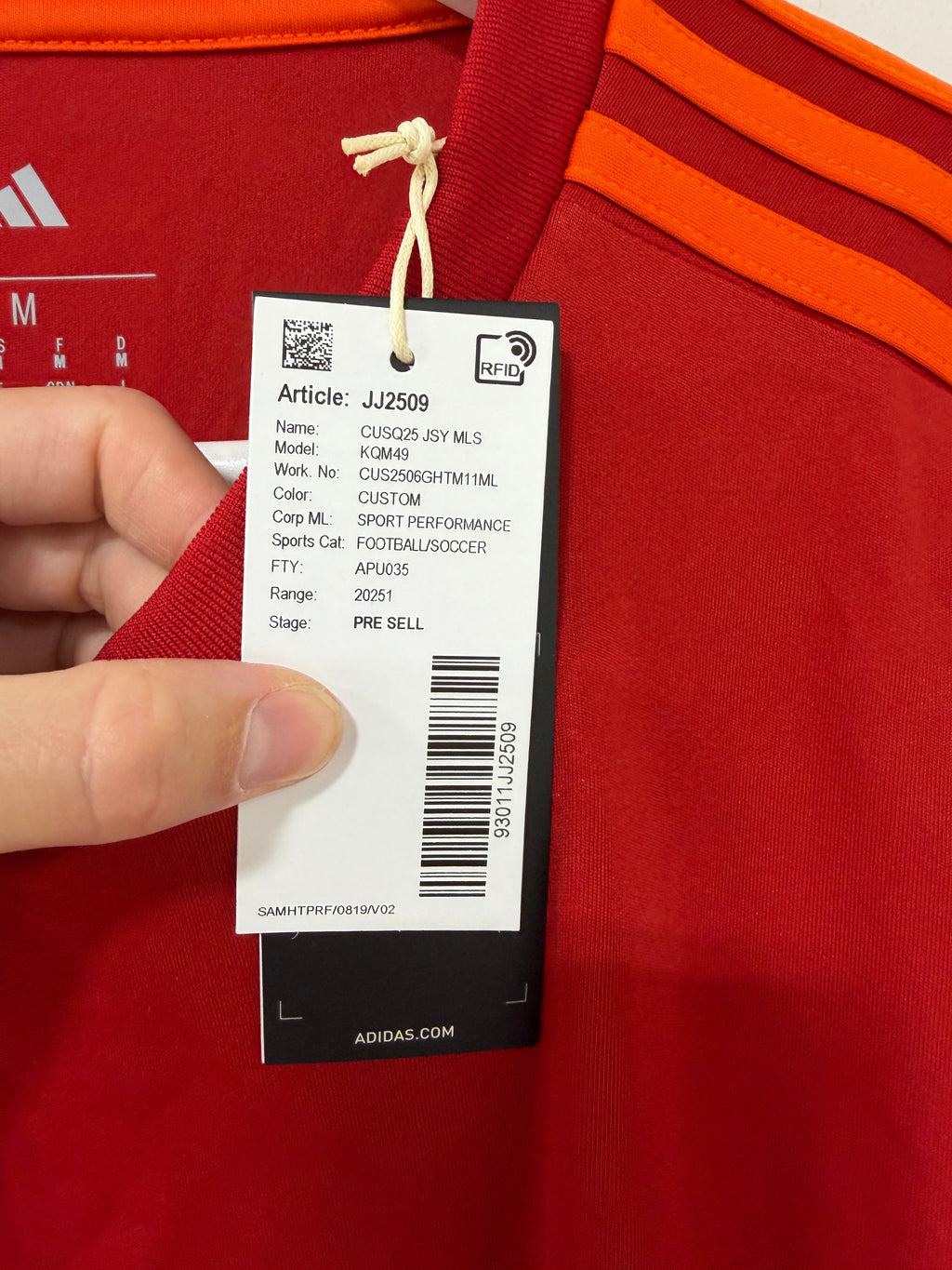 Adidas 2025 Red Jersey MEns Size Medium