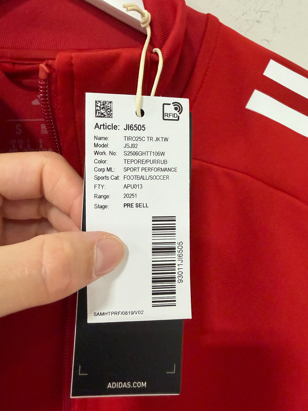 Adidas tiro 25 Womens Track Jacket Red Sz s