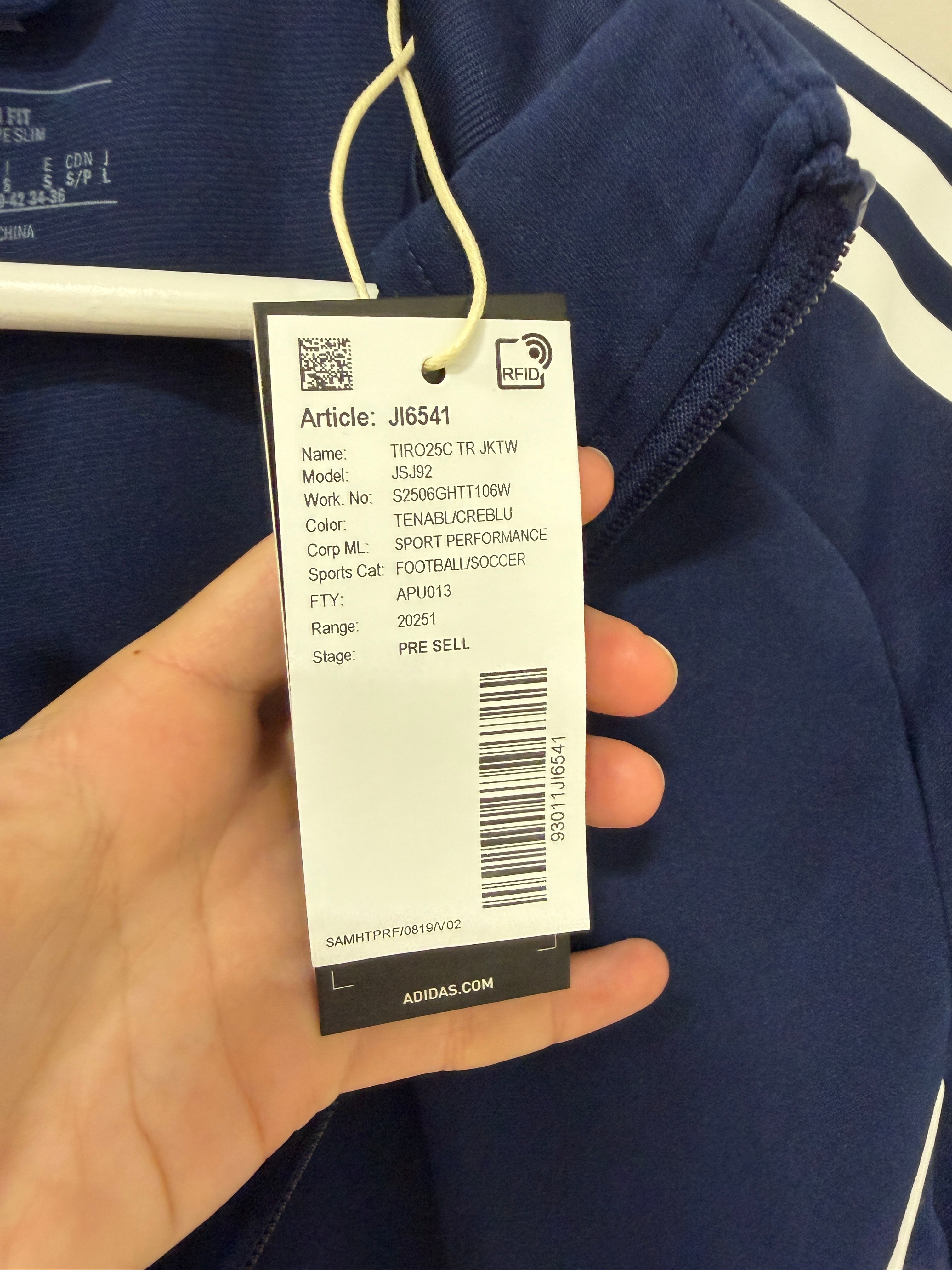 Adidas Tiro 25 Womens Track Jacket Sz small Navy