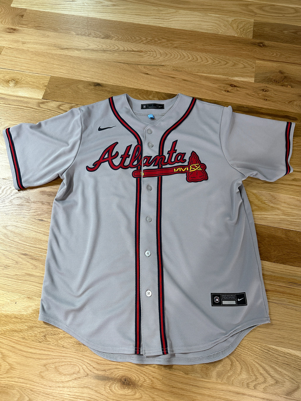 Braves Grey Jersey Sz L